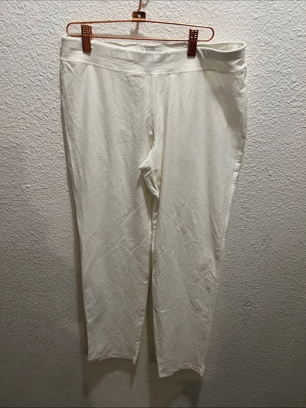 Eileen Fisher Off-White Stretch Pull-On Joggers